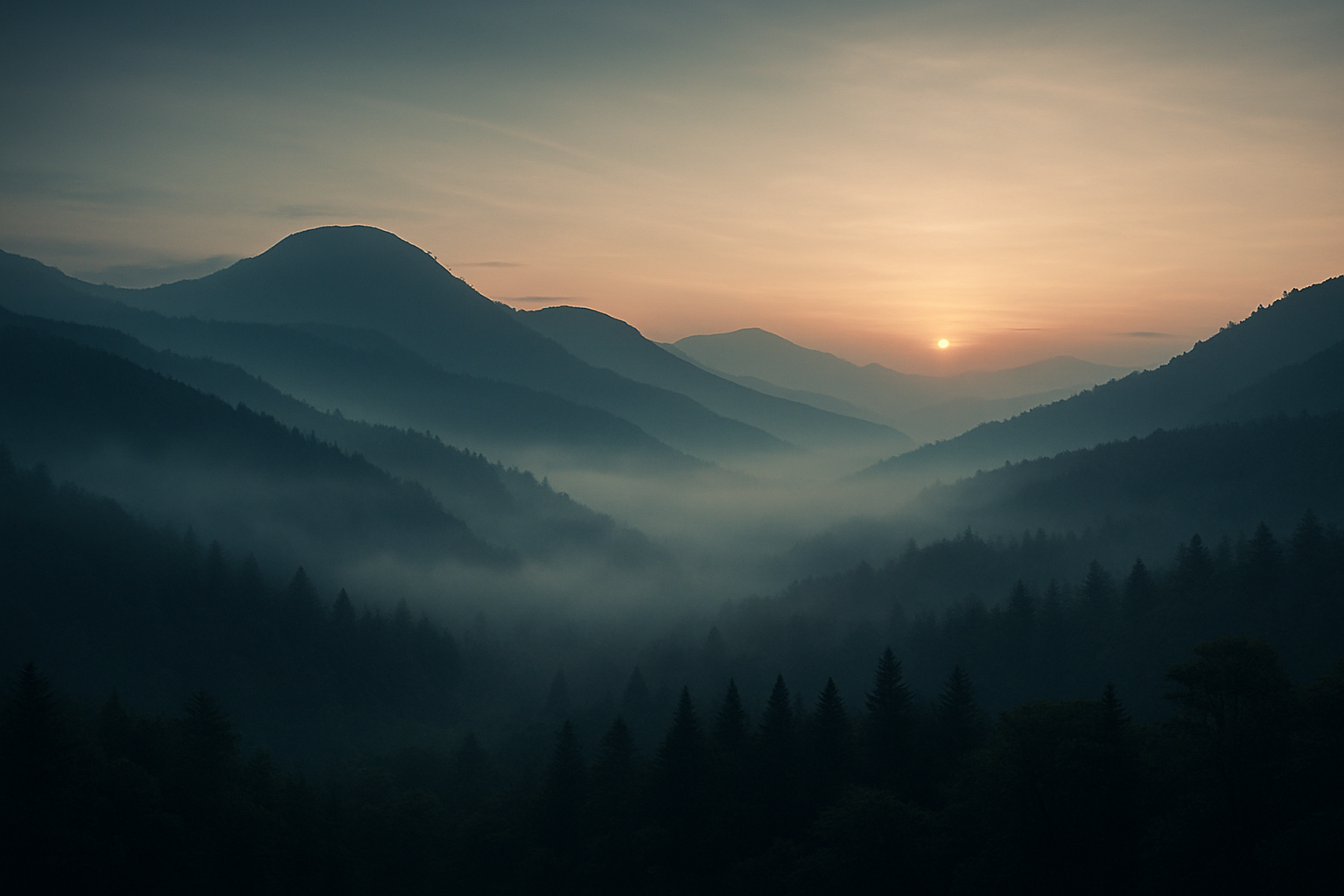Mist over ridges
