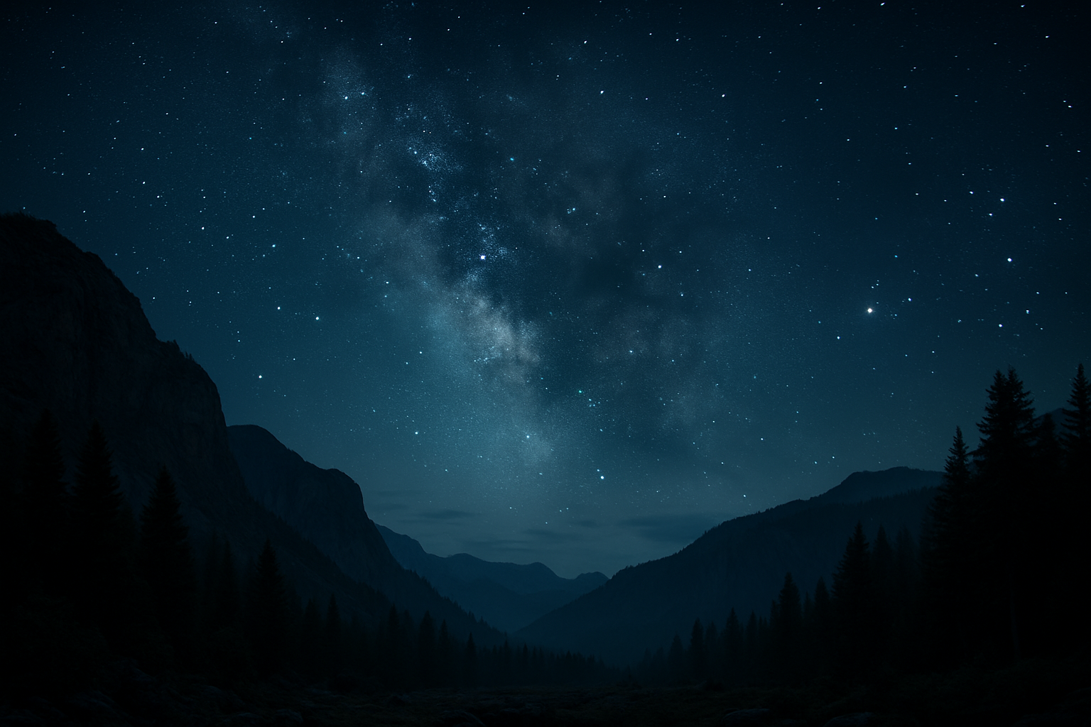 Starfield over wilderness