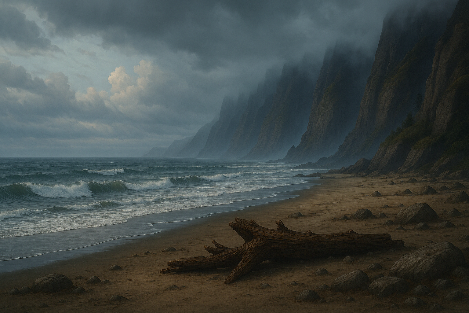 Windswept sandy beach